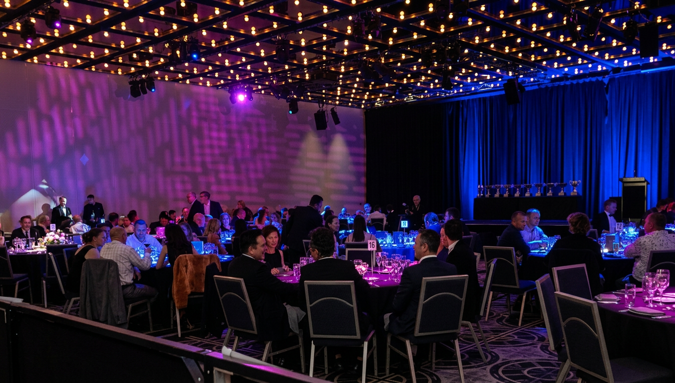 Corporate gala — pink and blue uplighting