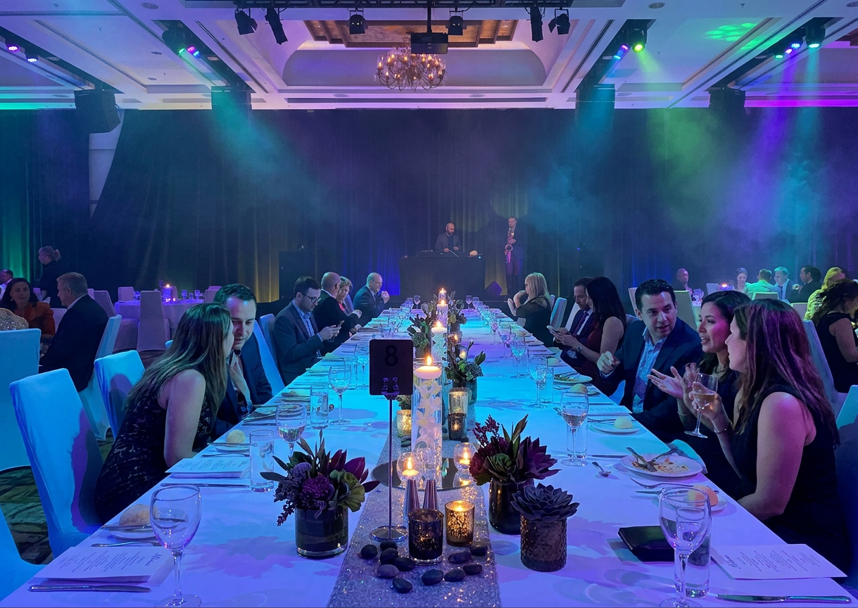 Corporate dinner — evening table setting